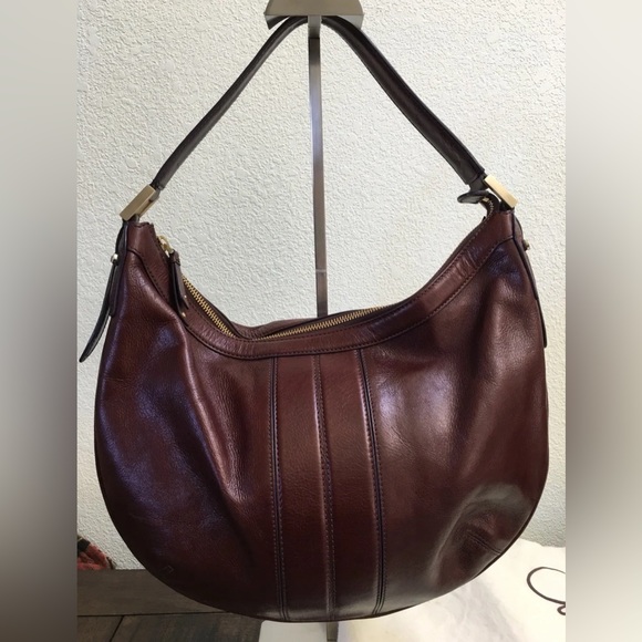 Cole Haan Zip Hobo Dark Aubergine Leather - Aerin B22055 - Picture 5 of 11